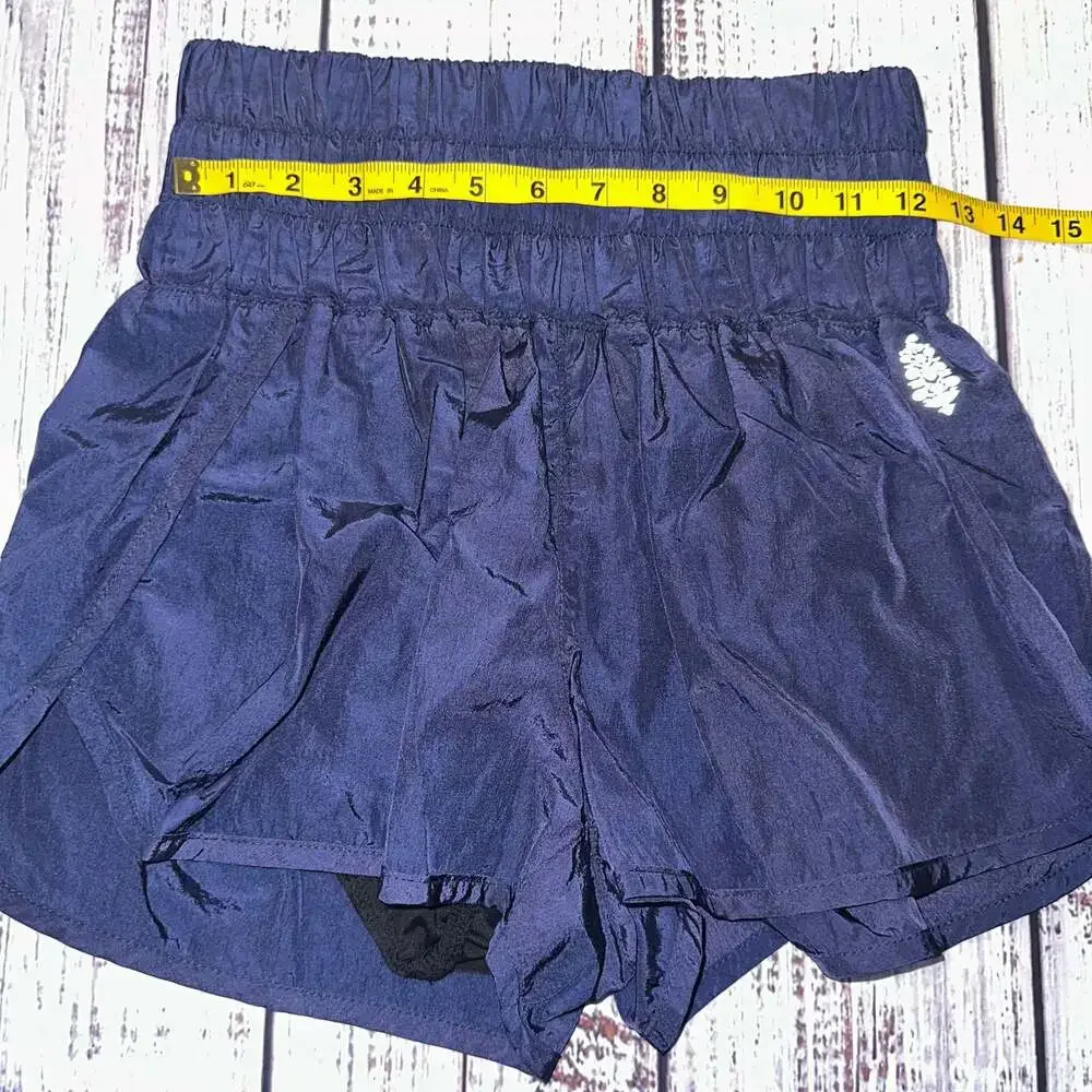 FP Movement by Free People The Way Home High-Waisted Shorts Navy Blue-M